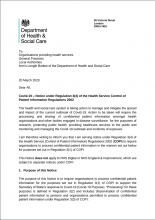 Coronavirus  COVID-19    Notice Under Regulation 3 4  Of The Health Service Control Of Patient Information Regulations 2002